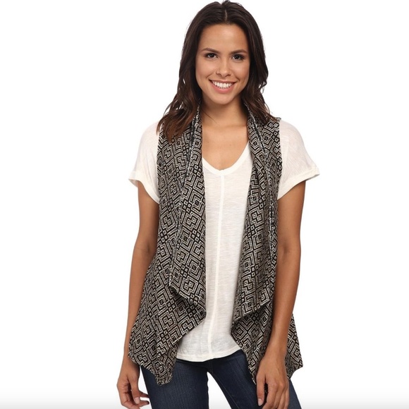 New Anthropologie by Sanctuary Montana Draped Jacquard Jacket Vest - Picture 4 of 5